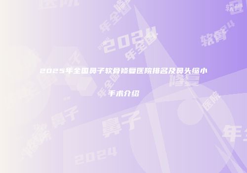 2025年全国鼻子软骨修复医院排名及鼻头缩小手术介绍