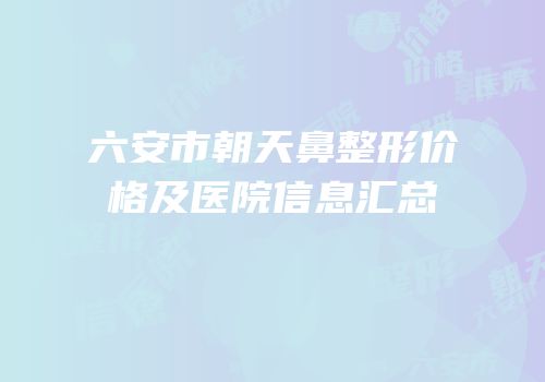 六安市朝天鼻整形价格及医院信息汇总