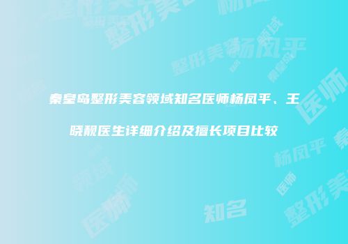 秦皇岛整形美容领域知名医师杨凤平、王晓靓医生详细介绍及擅长项目比较