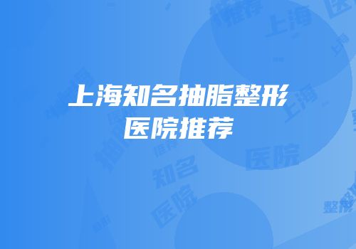 上海知名抽脂整形医院推荐