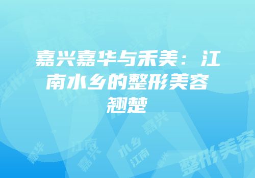 嘉兴嘉华与禾美：江南水乡的整形美容翘楚