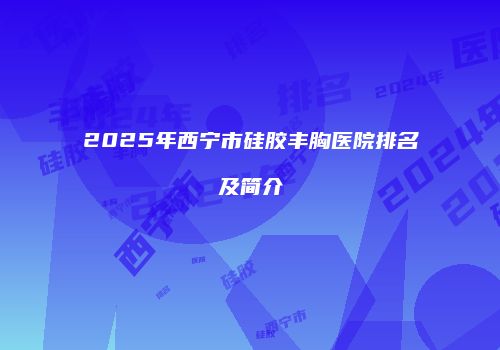 2025年西宁市硅胶丰胸医院排名及简介