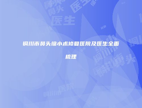 铜川市鼻头缩小术修复医院及医生全面梳理