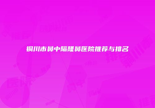 铜川市鼻中隔隆鼻医院推荐与排名