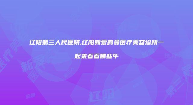 辽阳第三人民医院,辽阳新爱莉曼医疗美容诊所一起来看看哪些牛