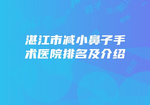 湛江市减小鼻子手术医院排名及介绍