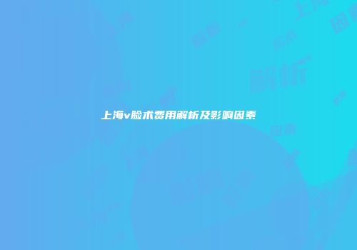 上海v脸术费用解析及影响因素