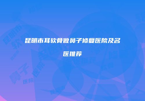 昆明市耳软骨做鼻子修复医院及名医推荐