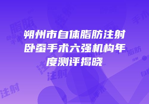 朔州市自体脂肪注射卧蚕手术六强机构年度测评揭晓