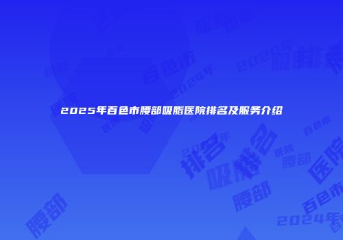2025年百色市腰部吸脂医院排名及服务介绍