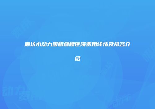 廊坊水动力吸脂瘦腰医院费用详情及排名介绍