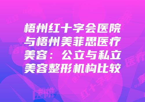 梧州红十字会医院与梧州美菲思医疗美容：公立与私立美容整形机构比较