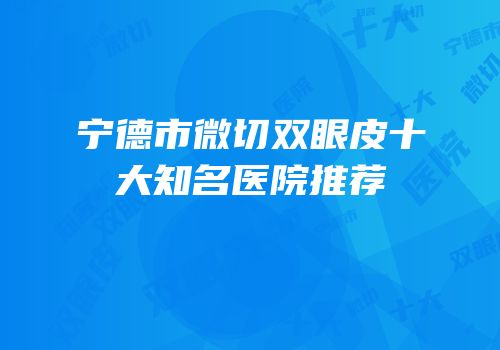 宁德市微切双眼皮十大知名医院推荐