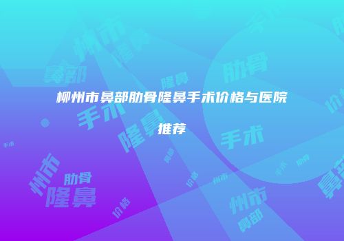 柳州市鼻部肋骨隆鼻手术价格与医院推荐