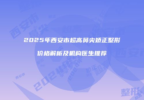 2025年西安市超高鼻尖矫正整形价格解析及机构医生推荐