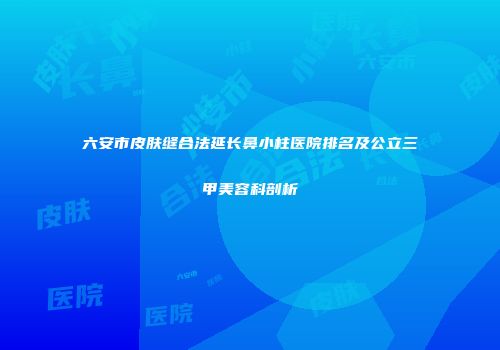 六安市皮肤缝合法延长鼻小柱医院排名及公立三甲美容科剖析