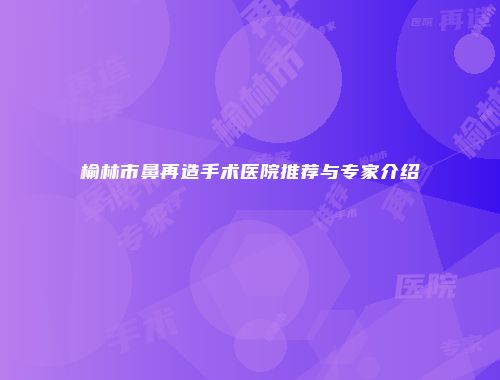 榆林市鼻再造手术医院推荐与专家介绍