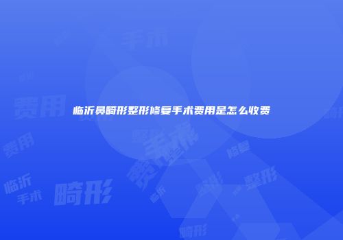 临沂鼻畸形整形修复手术费用是怎么收费