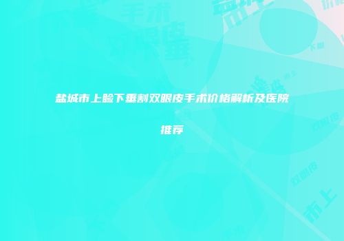 盐城市上睑下垂割双眼皮手术价格解析及医院推荐