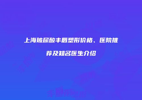 上海玻尿酸丰唇塑形价格、医院推荐及知名医生介绍