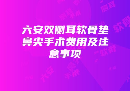 六安双侧耳软骨垫鼻尖手术费用及注意事项