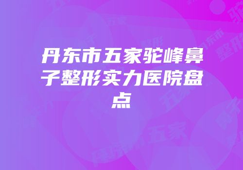丹东市五家驼峰鼻子整形实力医院盘点