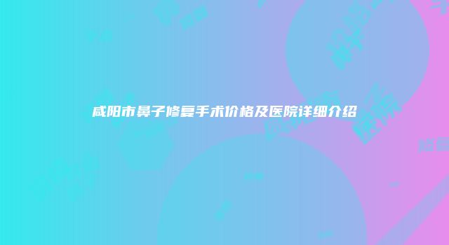 咸阳市鼻子修复手术价格及医院详细介绍