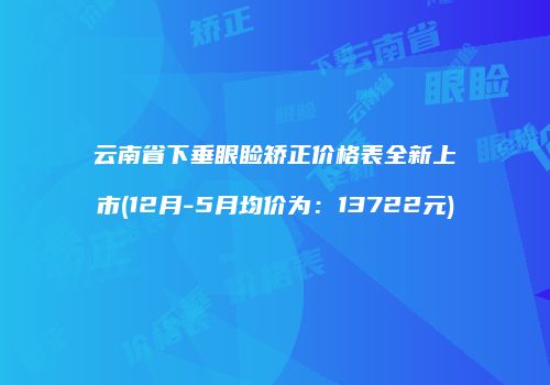 云南省下垂眼睑矫正价格表全新上市(12月-5月均价为：13722元)