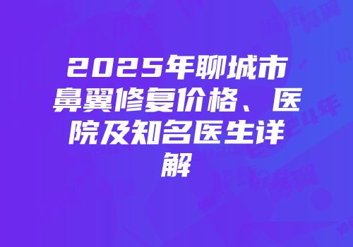 2025年聊城市鼻翼修复价格、医院及知名医生详解
