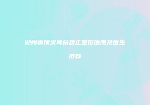 湖州市顶尖耳朵矫正整形医院及医生推荐