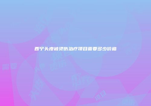 西宁头皮被烫伤治疗项目需要多少价格