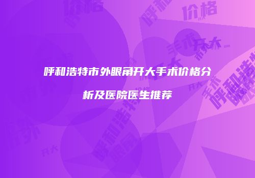 呼和浩特市外眼角开大手术价格分析及医院医生推荐