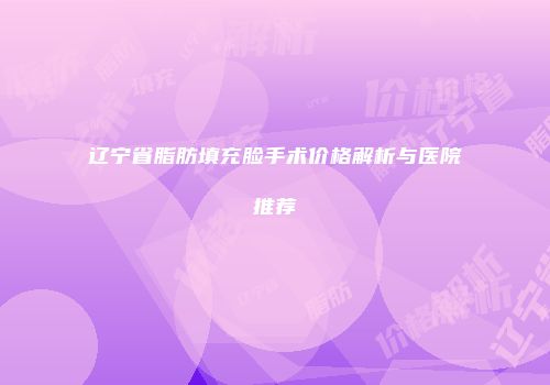 辽宁省脂肪填充脸手术价格解析与医院推荐