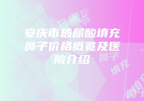 安庆市玻尿酸填充鼻子价格概览及医院介绍