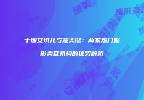 十堰安琪儿与楚美熙：两家热门整形美容机构的优势解析