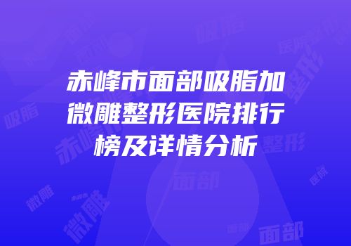 赤峰市面部吸脂加微雕整形医院排行榜及详情分析