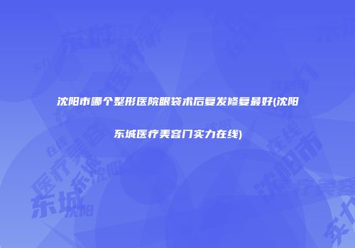 沈阳市哪个整形医院眼袋术后复发修复最好(沈阳东城医疗美容门实力在线)