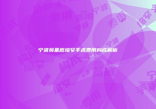 宁波鼻基底缩窄手术费用构成解析