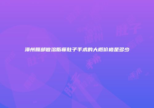 漳州腹部做溶脂瘦肚子手术的大概价格是多少