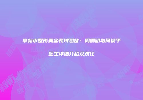 阜新市整形美容领域翘楚：周震明与何祯平医生详细介绍及对比