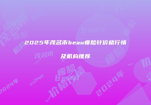 2025年茂名市beau瘦脸针价格行情及机构推荐