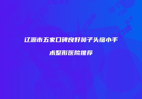 辽源市五家口碑良好鼻子头缩小手术整形医院推荐
