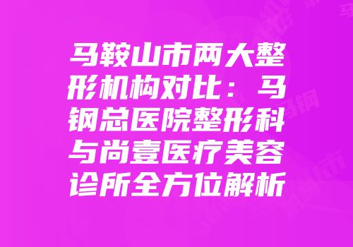 马鞍山市两大整形机构对比：马钢总医院整形科与尚壹医疗美容诊所全方位解析