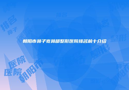 朝阳市鼻子宽鼻部整形医院排名前十介绍
