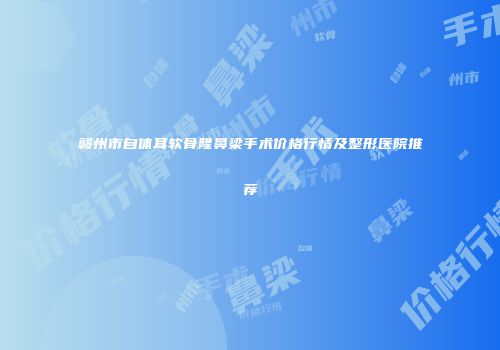 赣州市自体耳软骨隆鼻梁手术价格行情及整形医院推荐