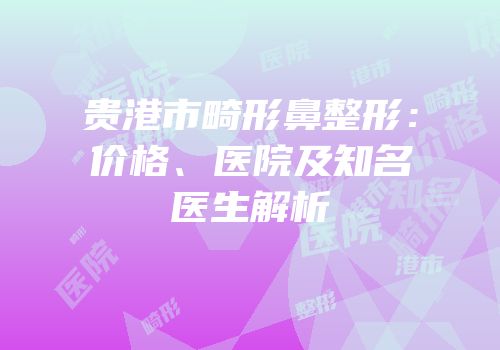 贵港市畸形鼻整形：价格、医院及知名医生解析