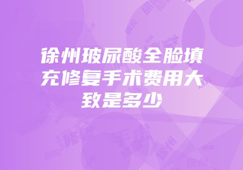 徐州玻尿酸全脸填充修复手术费用大致是多少