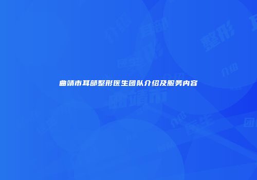 曲靖市耳部整形医生团队介绍及服务内容
