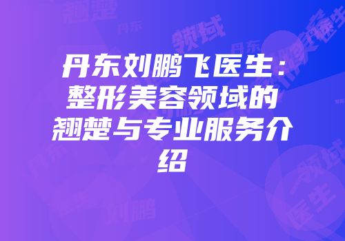丹东刘鹏飞医生：整形美容领域的翘楚与专业服务介绍