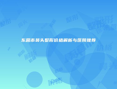 东营市鼻头整形价格解析与医院推荐